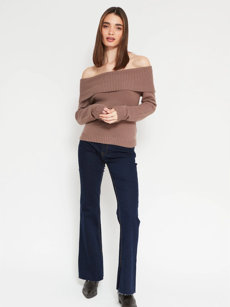 SWEATER MUJER INDEX MANGA LARGA BARDOT - 4