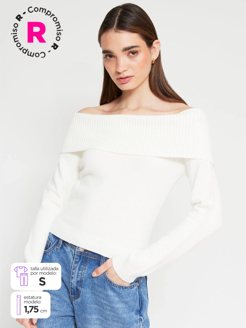 SWEATER MUJER INDEX MANGA LARGA BARDOT