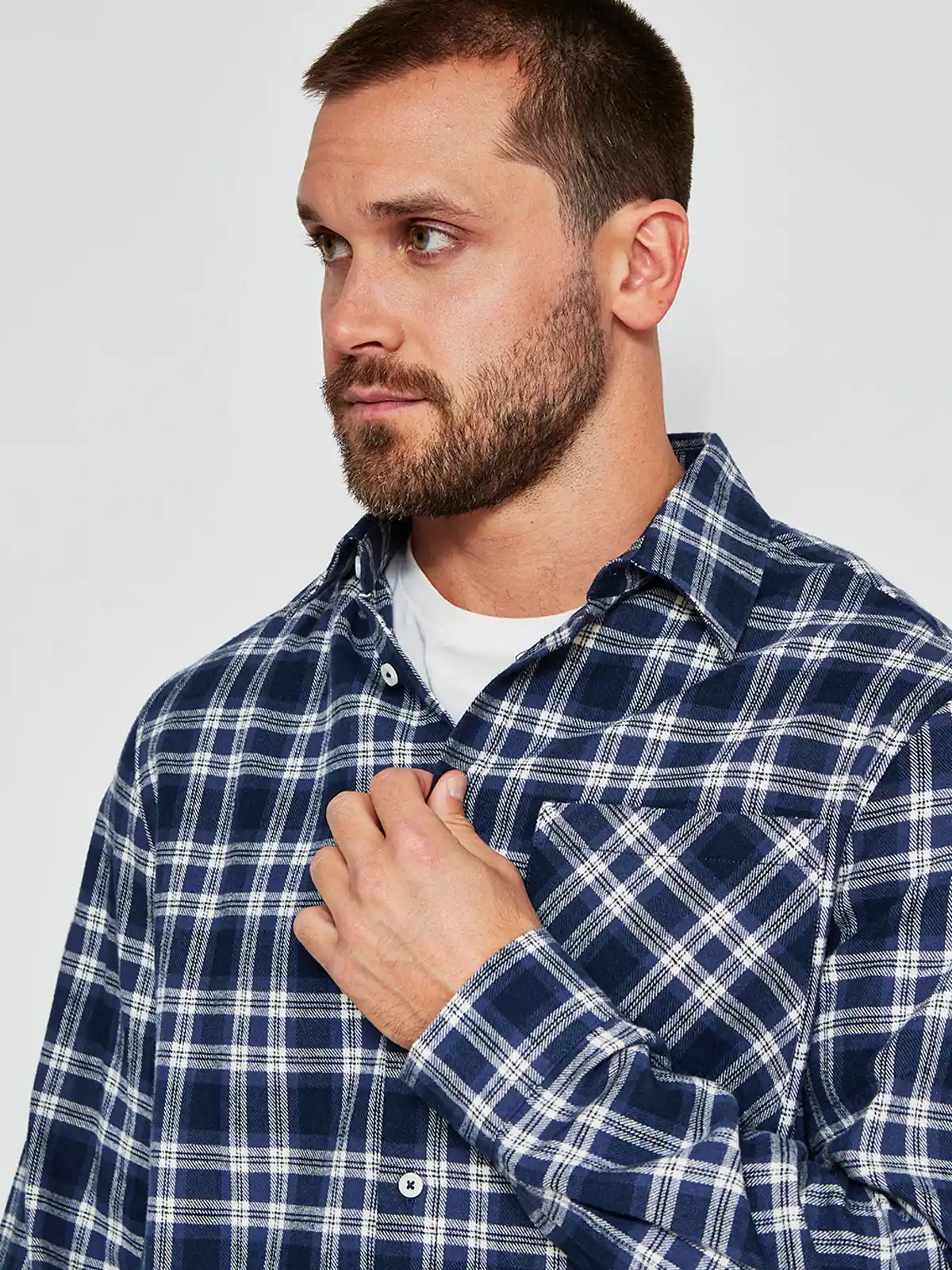 CAMISA HOMBRE INDEX MANGA LARGA CUADROS FRANELA - 3