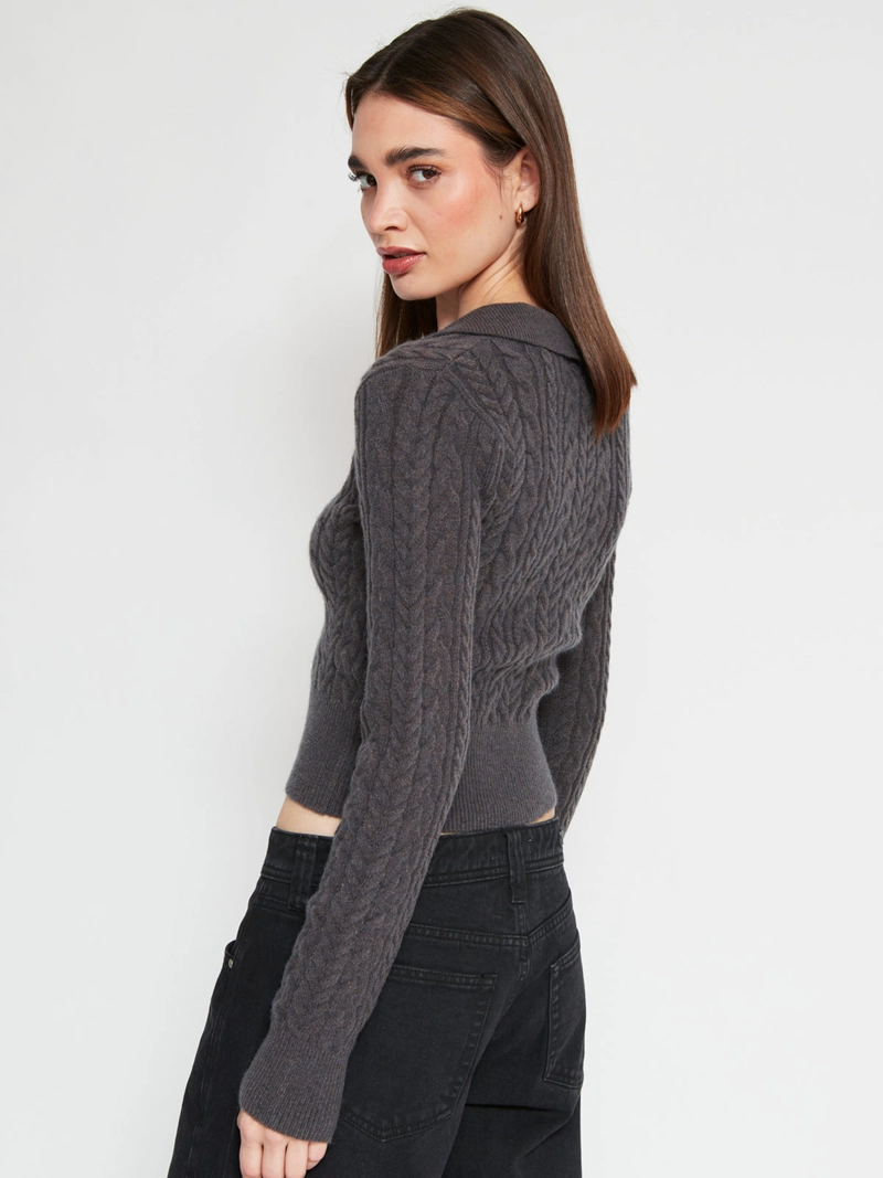 SWEATER MUJER INDEX CUELLO POLO MANGA LARGA TRENZADO - 2