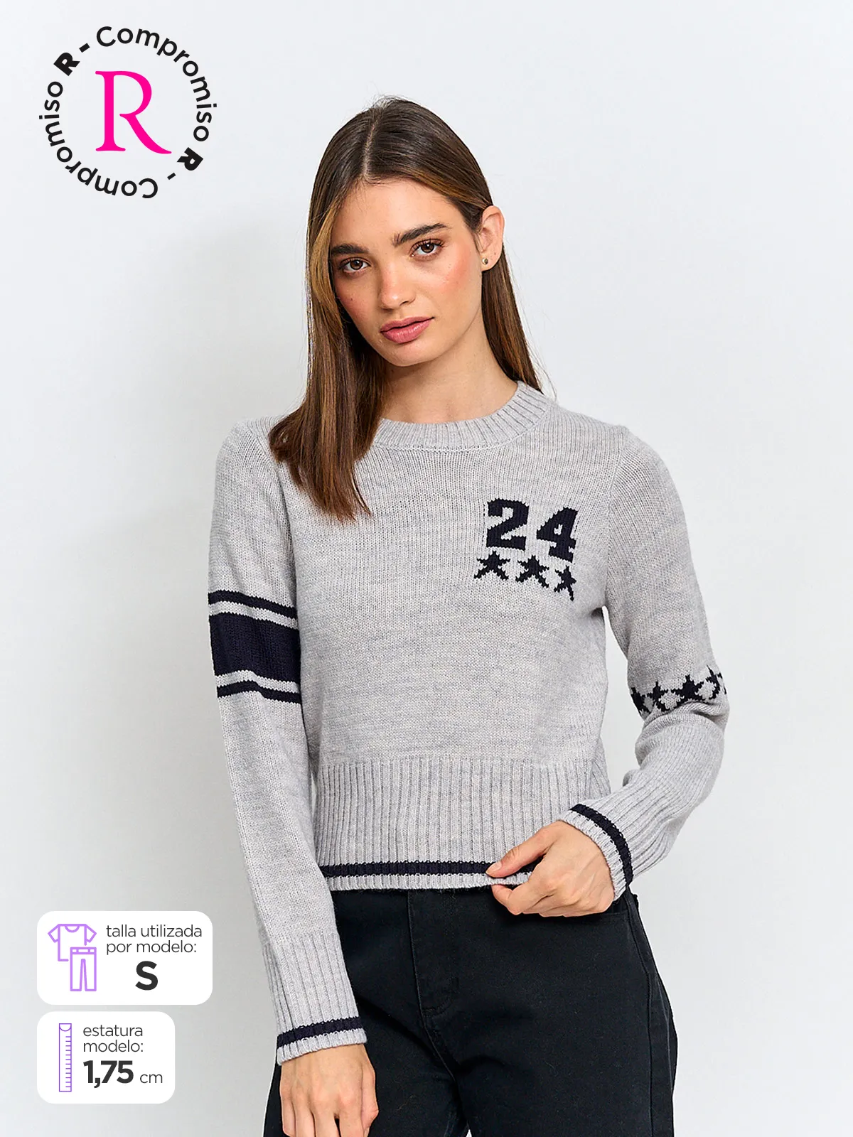 SWEATER MUJER INDEX MANGA LARGA NÚMERO - 1