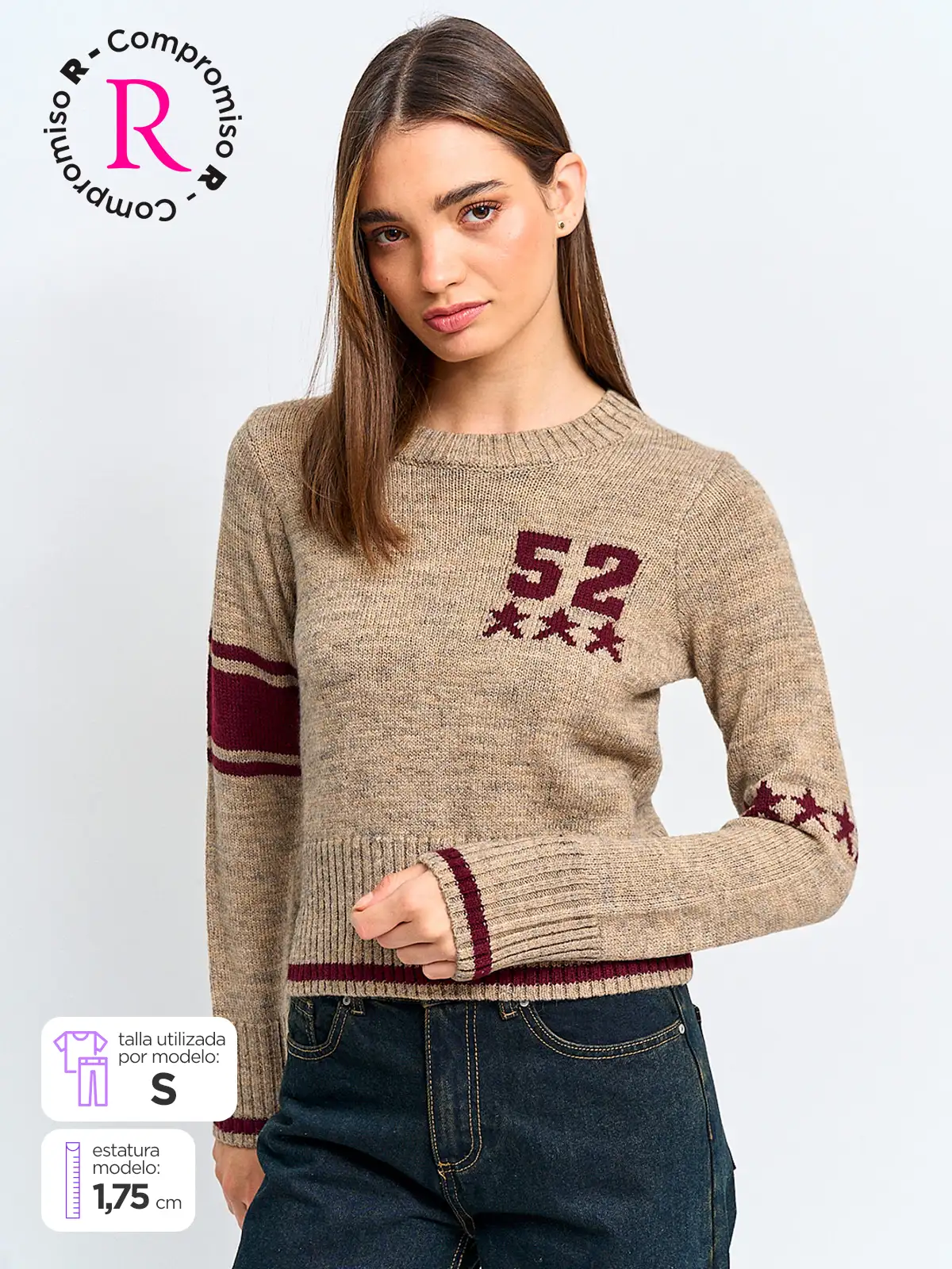 SWEATER MUJER INDEX MANGA LARGA NÚMERO - 1