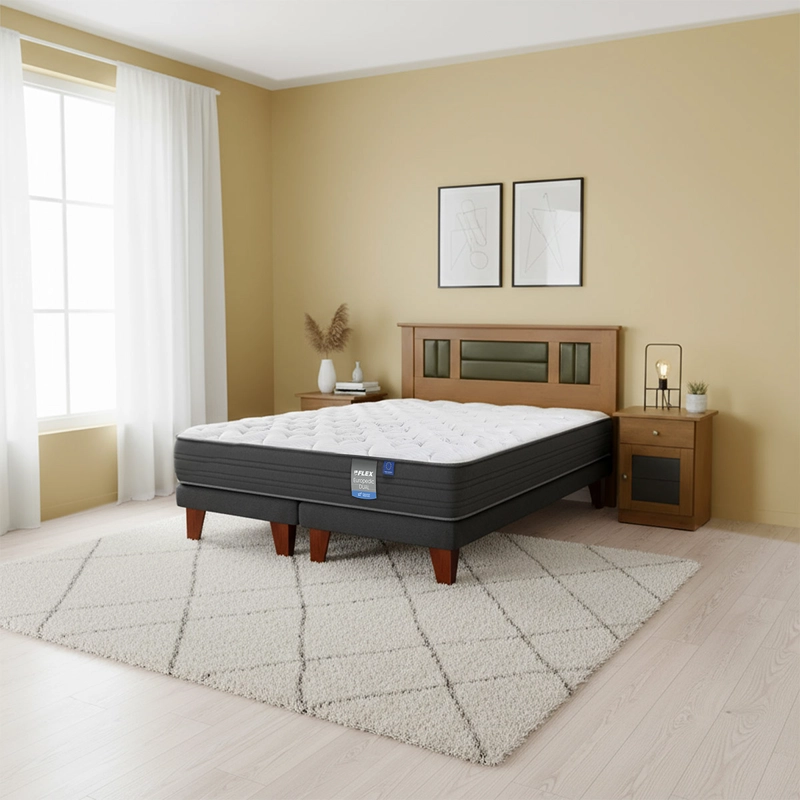 CAMA EUROPEA FLEX EUROPEDIC DUAL 2 PLAZAS + SET LORRAINE CAFÉ - 5