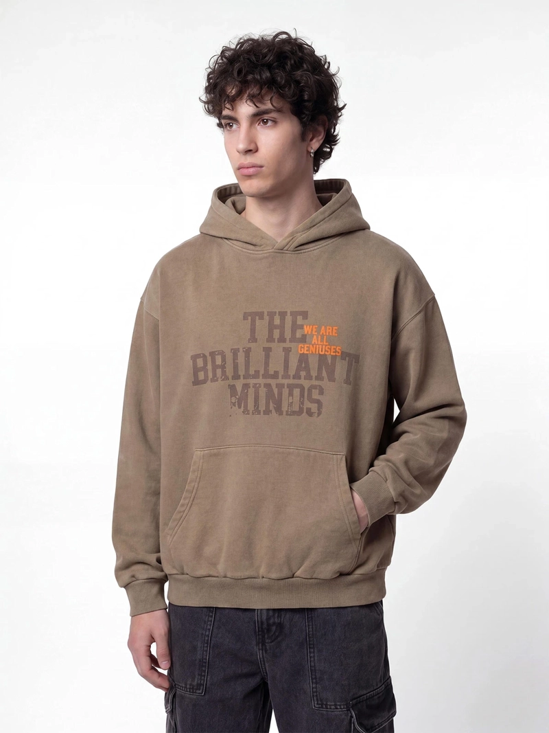 POLERÓN HOMBRE INDEX ALGODÓN GORRO LAVADO OVERSIZE