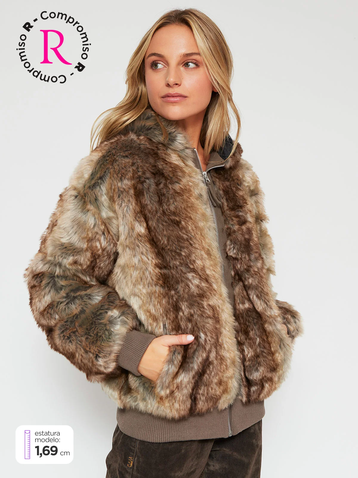 CHAQUETA MUJER INDEX CORTA PELUDA - 1
