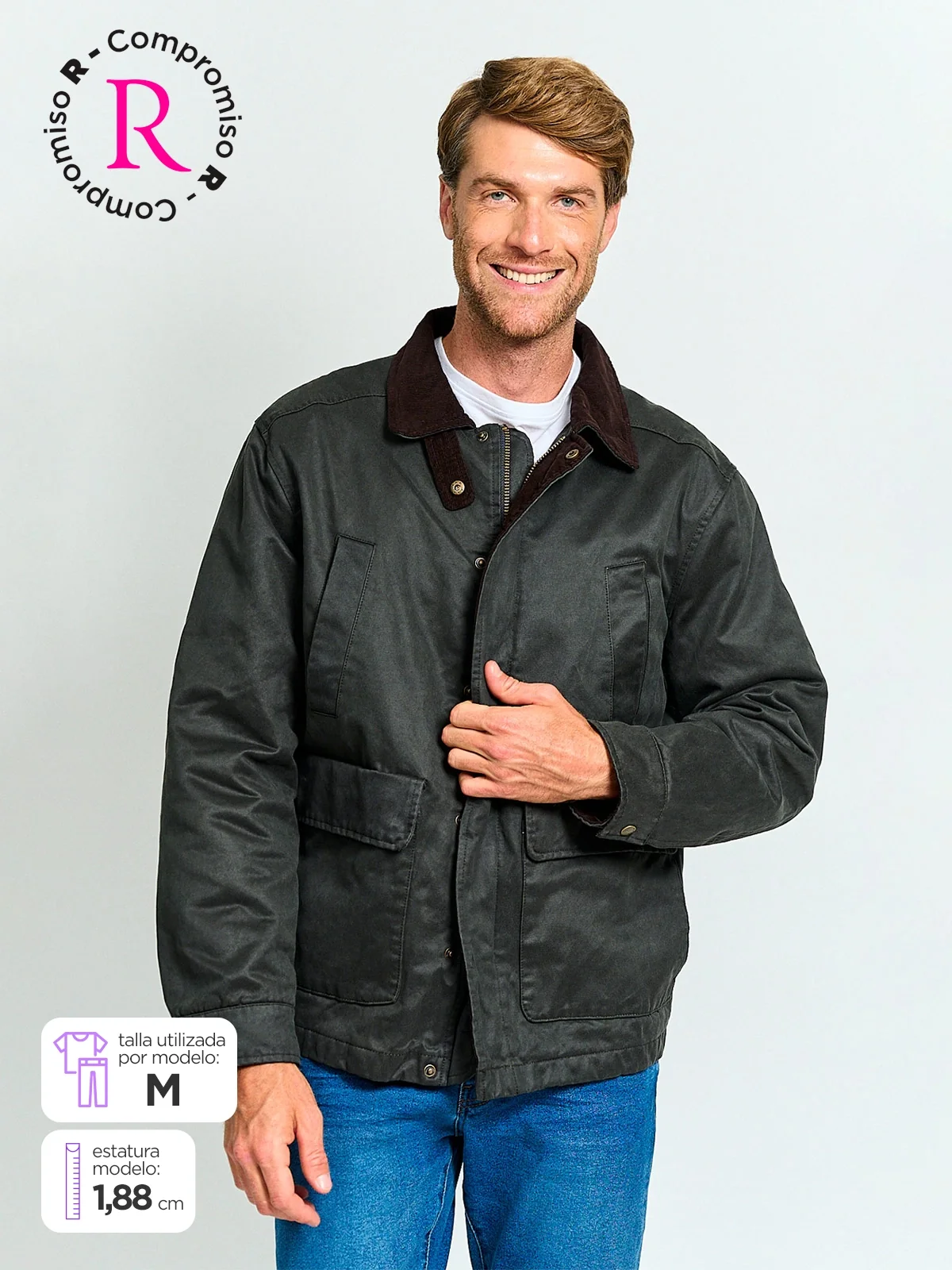 CHAQUETA HOMBRE MARQUIS ALGODÓN EFECTO ENCERADO - 1