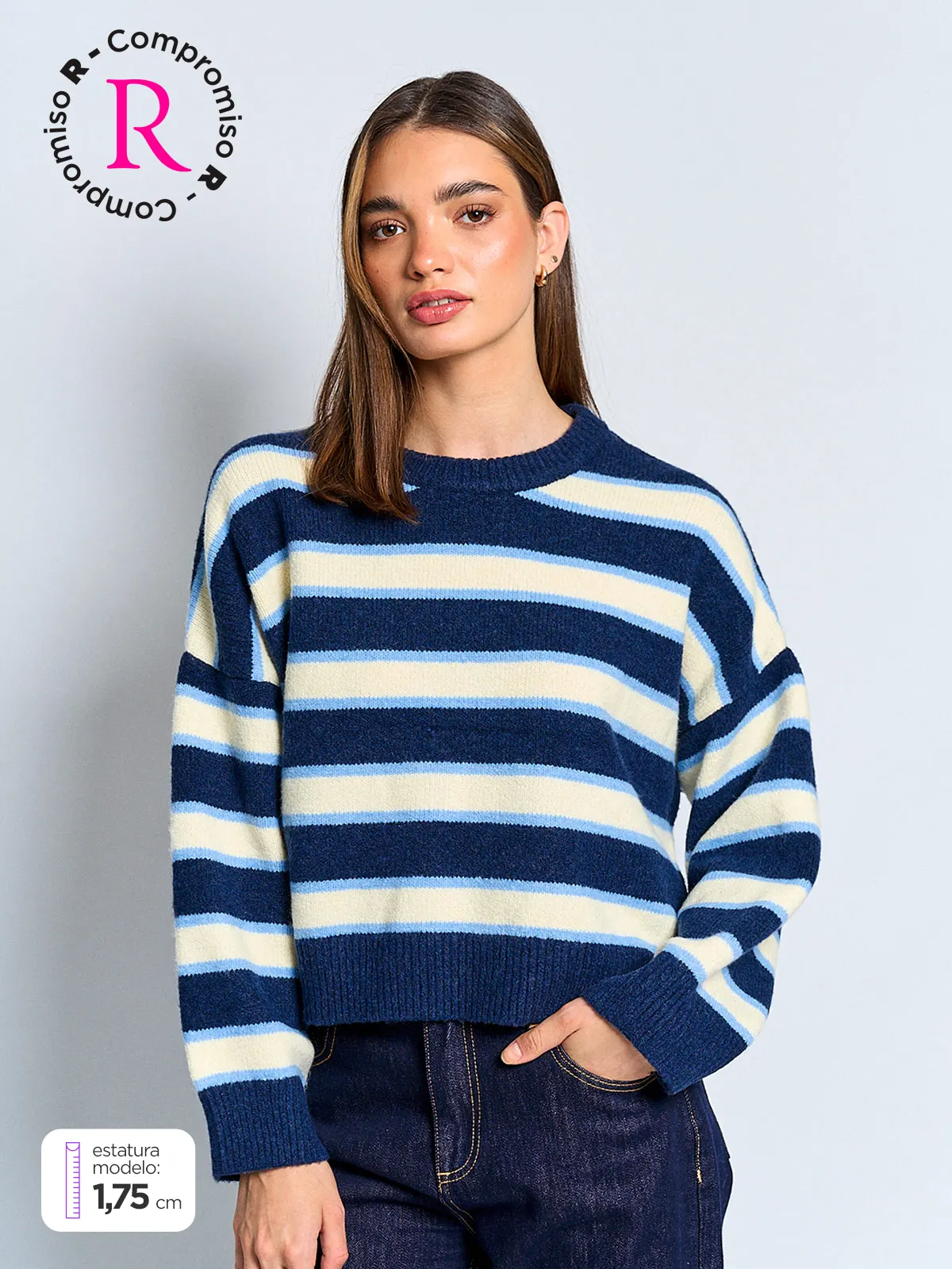 SWEATER MUJER INDEX MANGA LARGA OVERSIZE - 1