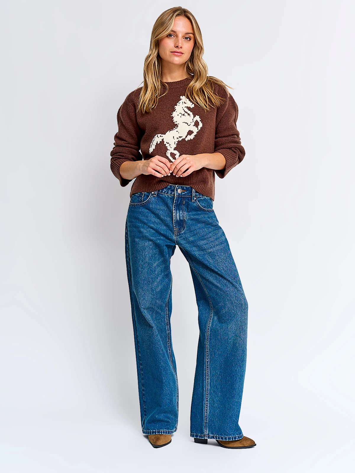 SWEATER MUJER INDEX MANGA LARGA CALADO - 4