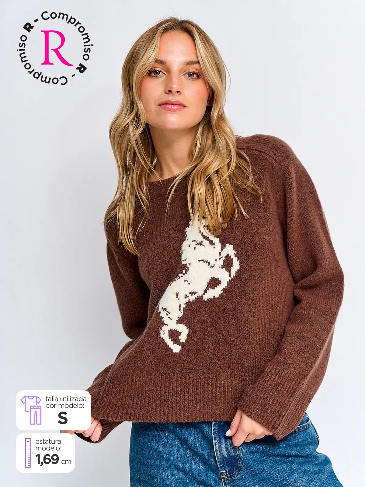 SWEATER MUJER INDEX MANGA LARGA CALADO - 1