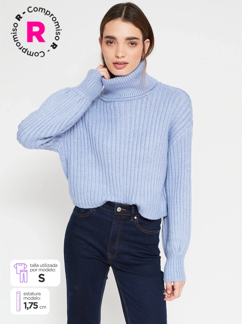 SWEATER MUJER INDEX CUELLO ALTO MANGA LARGA - 1