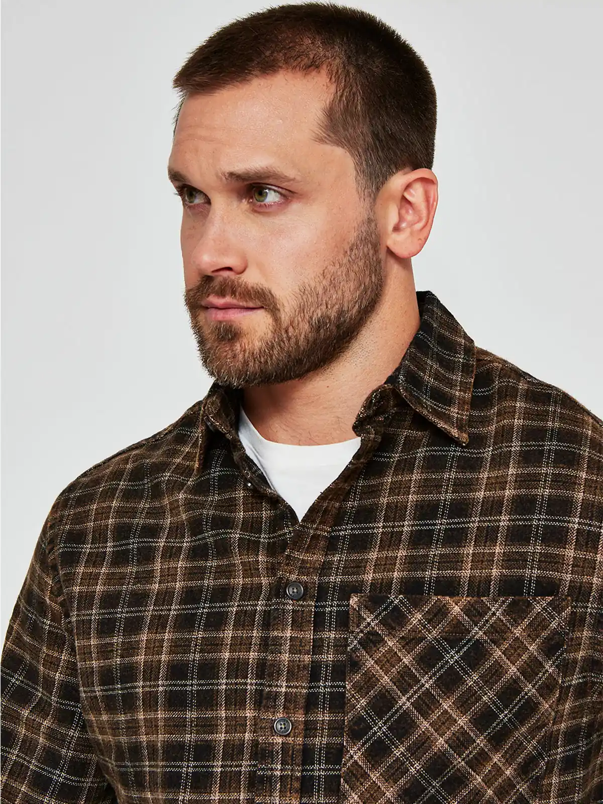 CAMISA HOMBRE INDEX MANGA LARGA CUADROS FRANELA - 3