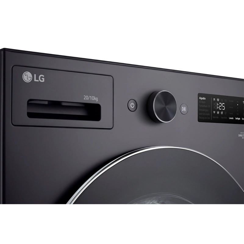 LAVADORA SECADORA CARGA FRONTAL LG WD20EGNTSPG 20KG 10KG NEGRO - 3