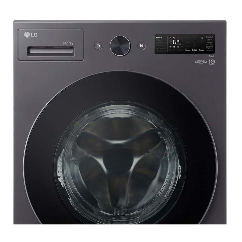 LAVADORA SECADORA CARGA FRONTAL LG WD20EGNTSPG 20KG 10KG NEGRO - 6
