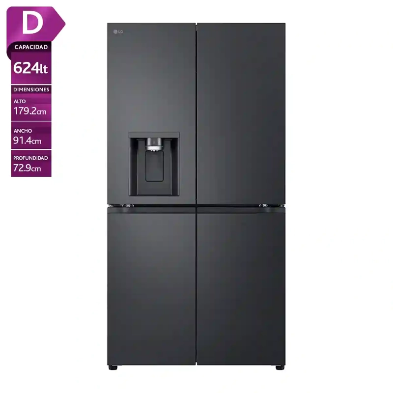 REFRIGERADOR FRENCH DOOR LG GM92SPV 624L NO FROST GRAFITO - 1