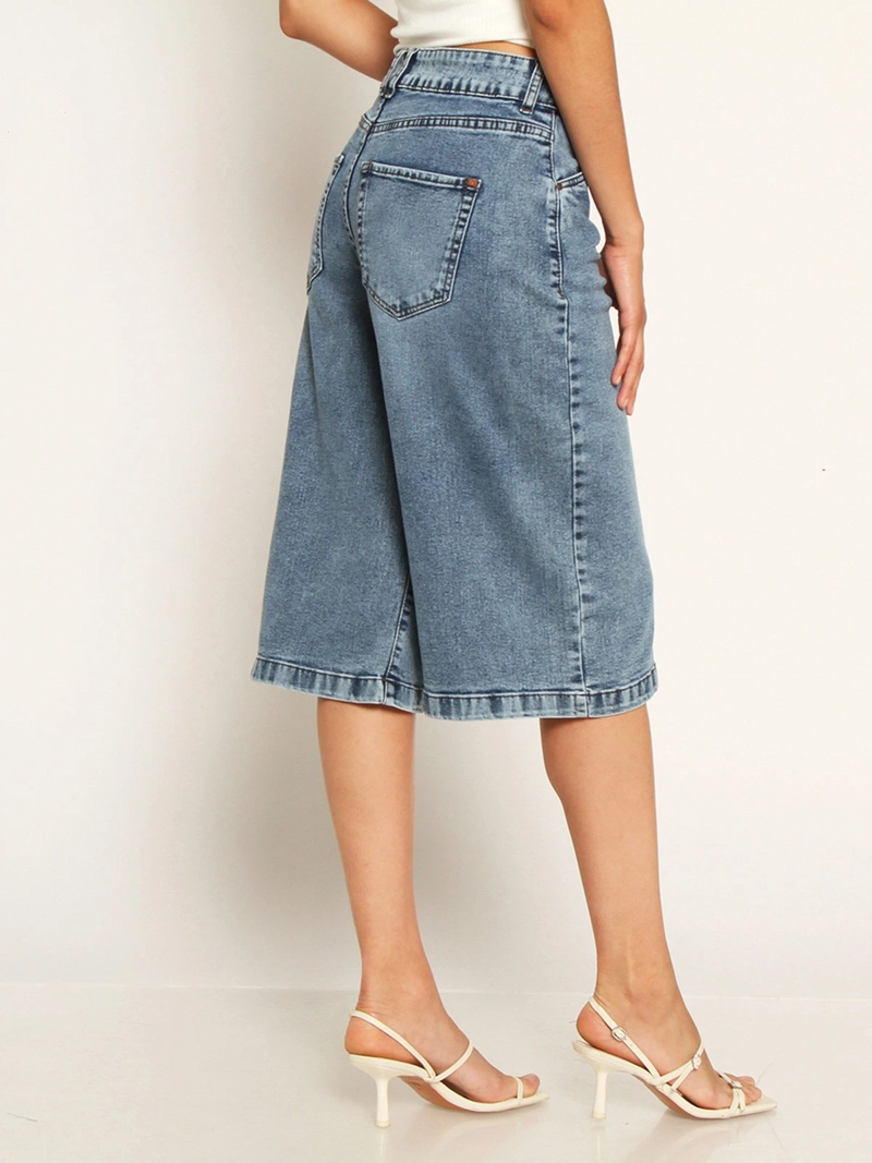 BERMUDA MUJER WADOS ALGODÓN TIRO ALTO DENIM - 4
