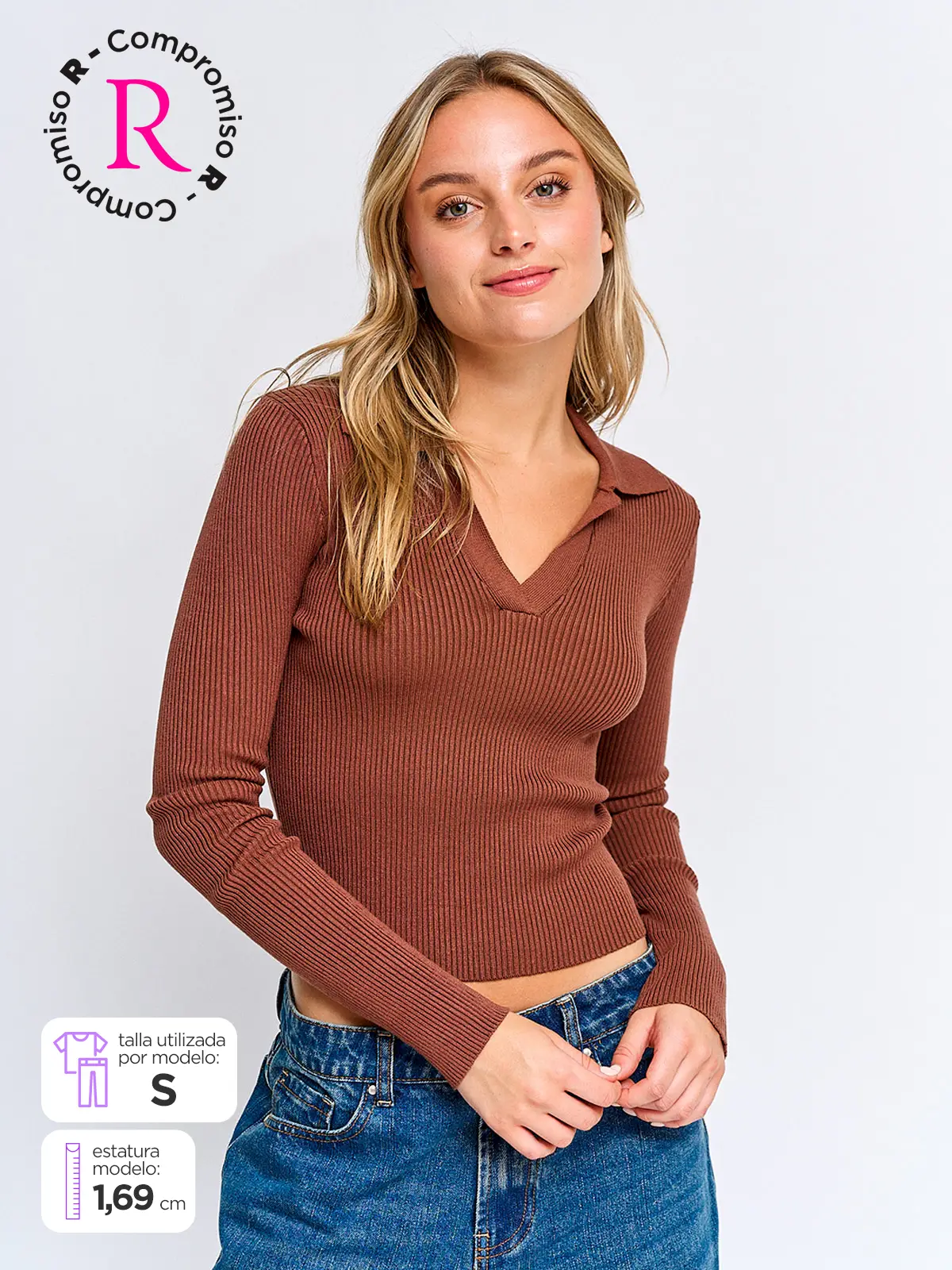 POLERA MUJER INDEX MANGA LARGA TEJIDA - 1