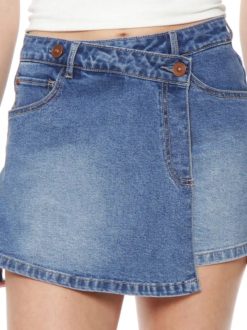 FALDA MUJER WADOS ALGODÓN TIRO MEDIO DENIM - 5
