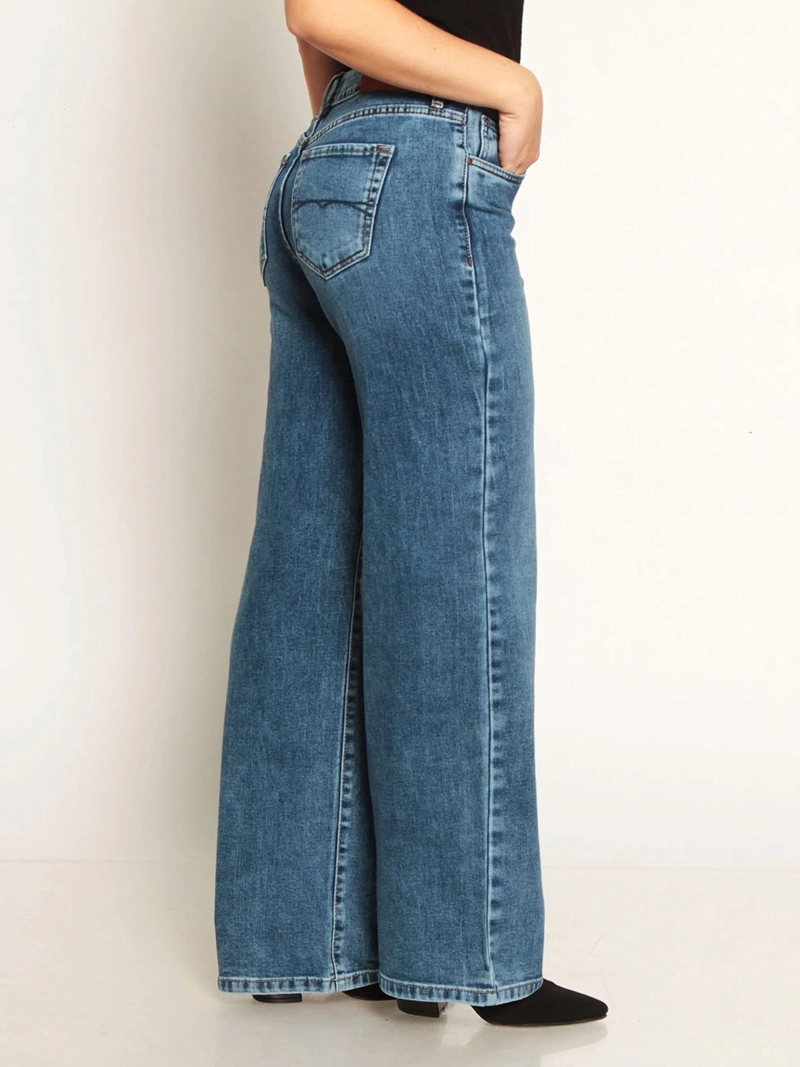 JEANS MUJER WADOS ALGODÓN WIDE LEG TIRO BAJO - 4