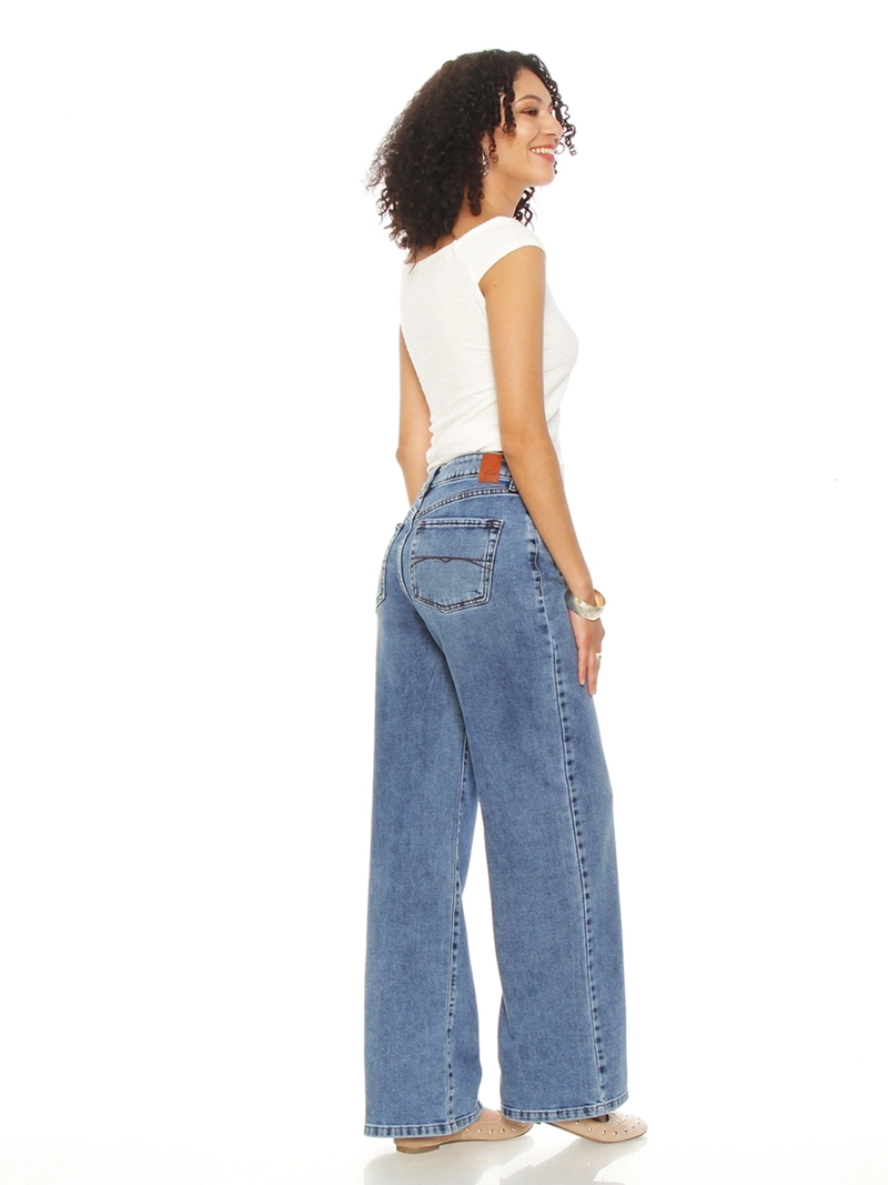 JEANS MUJER WADOS ALGODÓN WIDELEG TIRO ALTO - 3