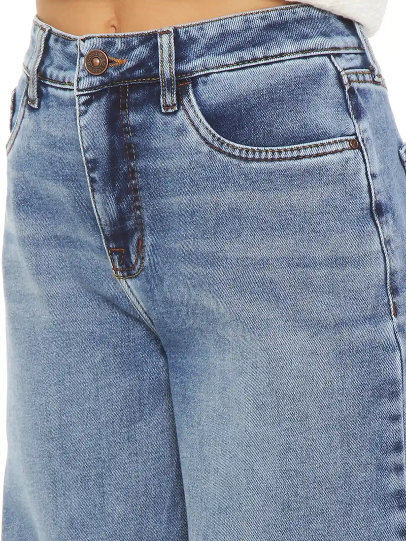 JEANS MUJER WADOS ALGODÓN WIDELEG TIRO ALTO - 5