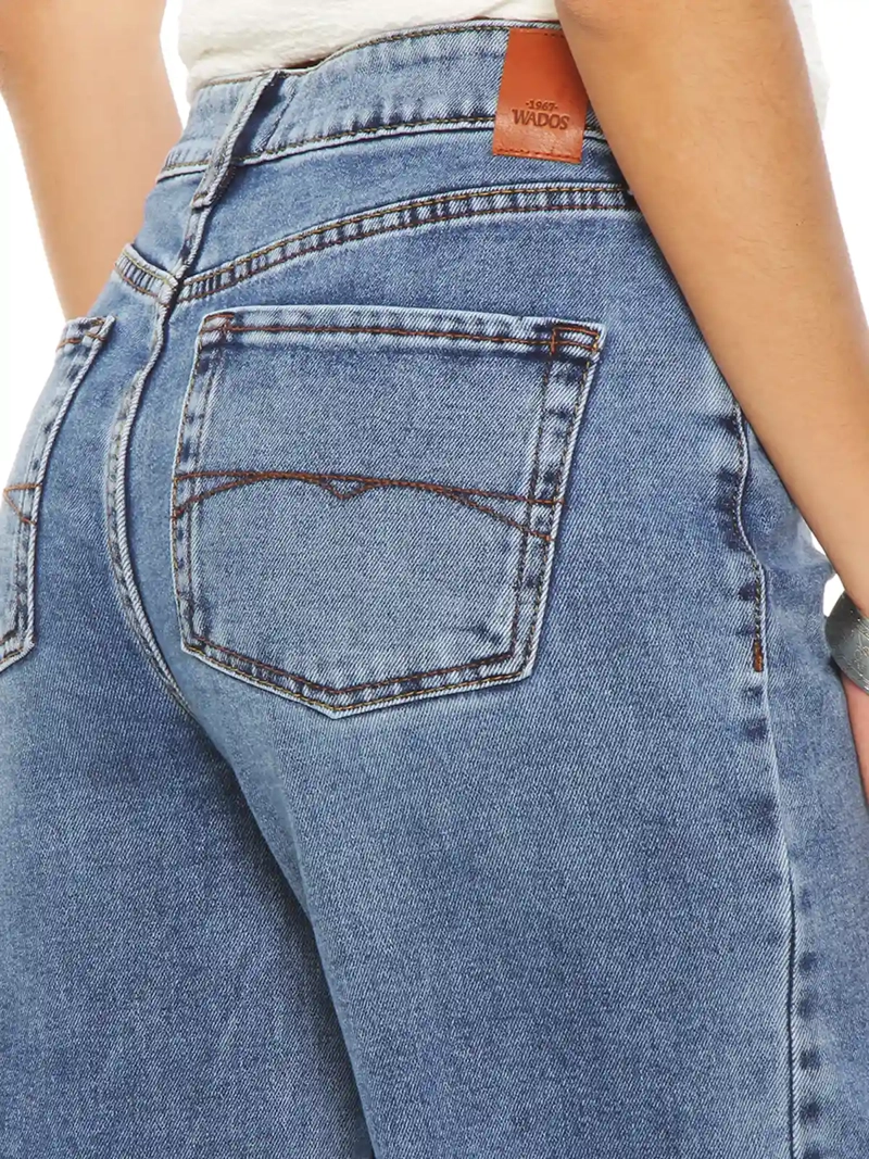 JEANS MUJER WADOS ALGODÓN WIDELEG TIRO ALTO - 6