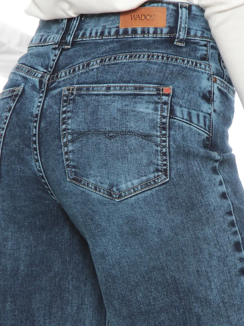 JEANS MUJER WADOS ALGODÓN WIDELEG TIRO ALTO PUSH UP - 6