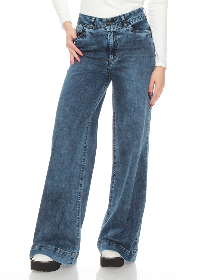 JEANS MUJER WADOS ALGODÓN WIDELEG TIRO ALTO PUSH UP - 2