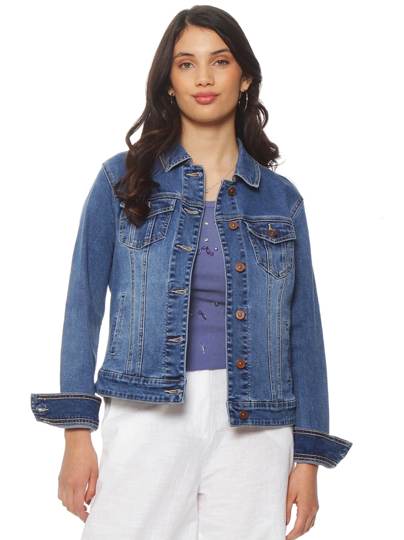 CHAQUETA MUJER WADOS ALGODÓN MANGA LARGA ABOTONADA DENIM - 3