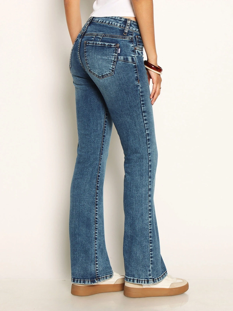 JEANS MUJER WADOS ALGODÓN TIRO BAJO FLARE - 3