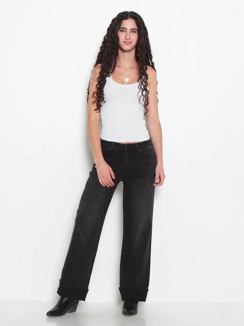 JEANS MUJER WADOS ALGODÓN WIDE LEG TIRO MEDIO - 1