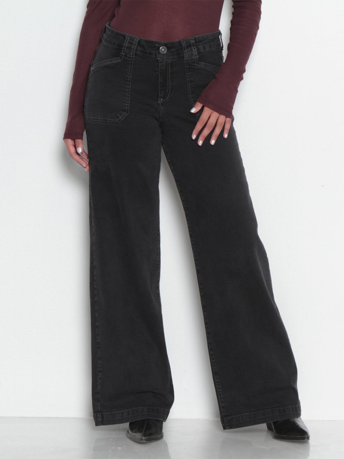 JEANS MUJER WADOS ALGODÓN WIDE CARGO TIRO MEDIO - 2