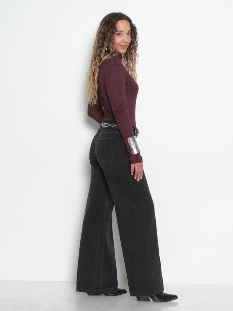 JEANS MUJER WADOS ALGODÓN WIDE CARGO TIRO MEDIO - 3