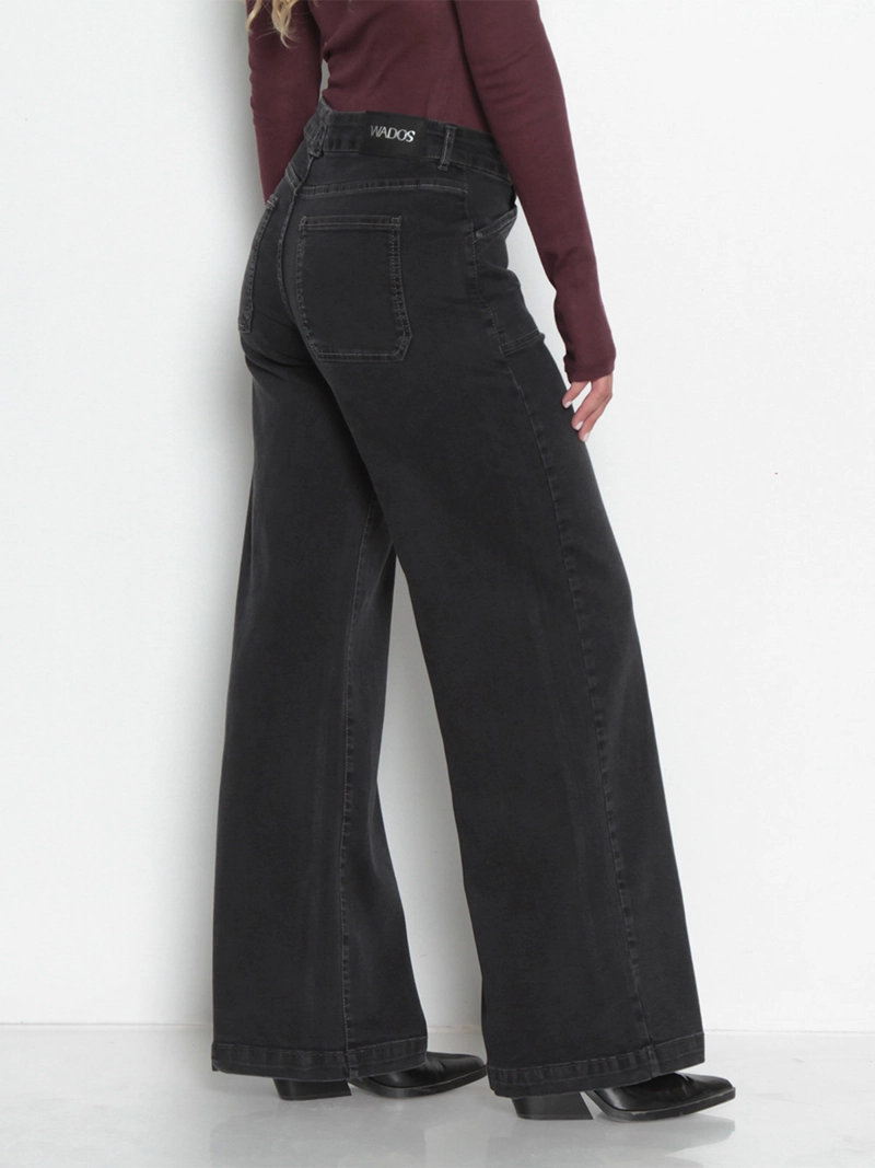 JEANS MUJER WADOS ALGODÓN WIDE CARGO TIRO MEDIO - 4