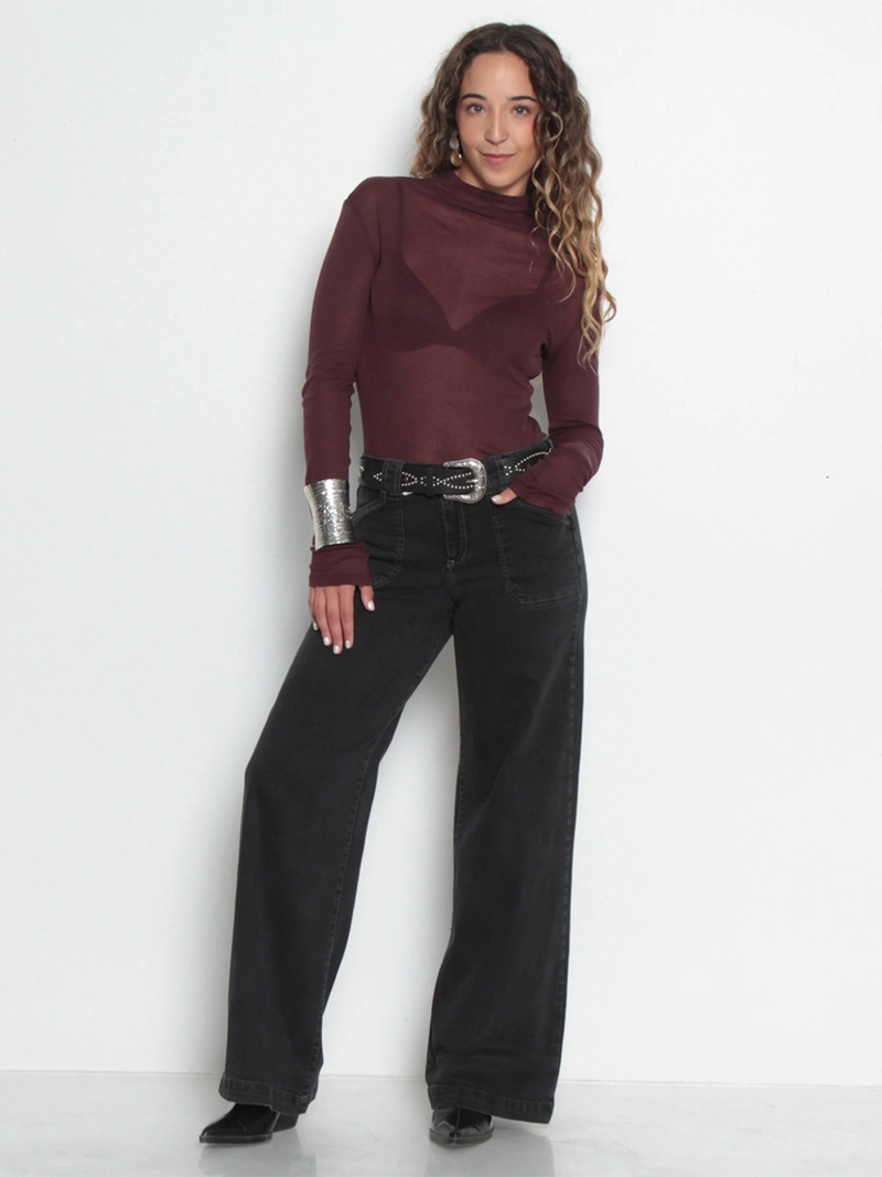 WADOS JEANS MUJER WADOS ALGODÓN WIDE CARGO TIRO MEDIO