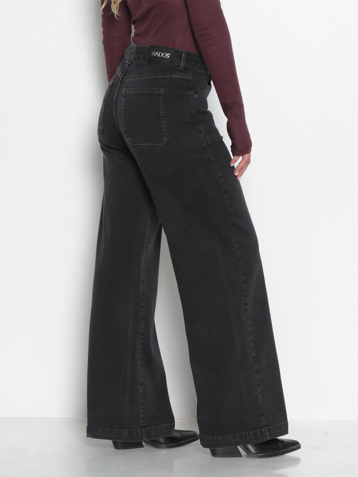 JEANS MUJER WADOS ALGODÓN WIDE CARGO TIRO MEDIO - 4