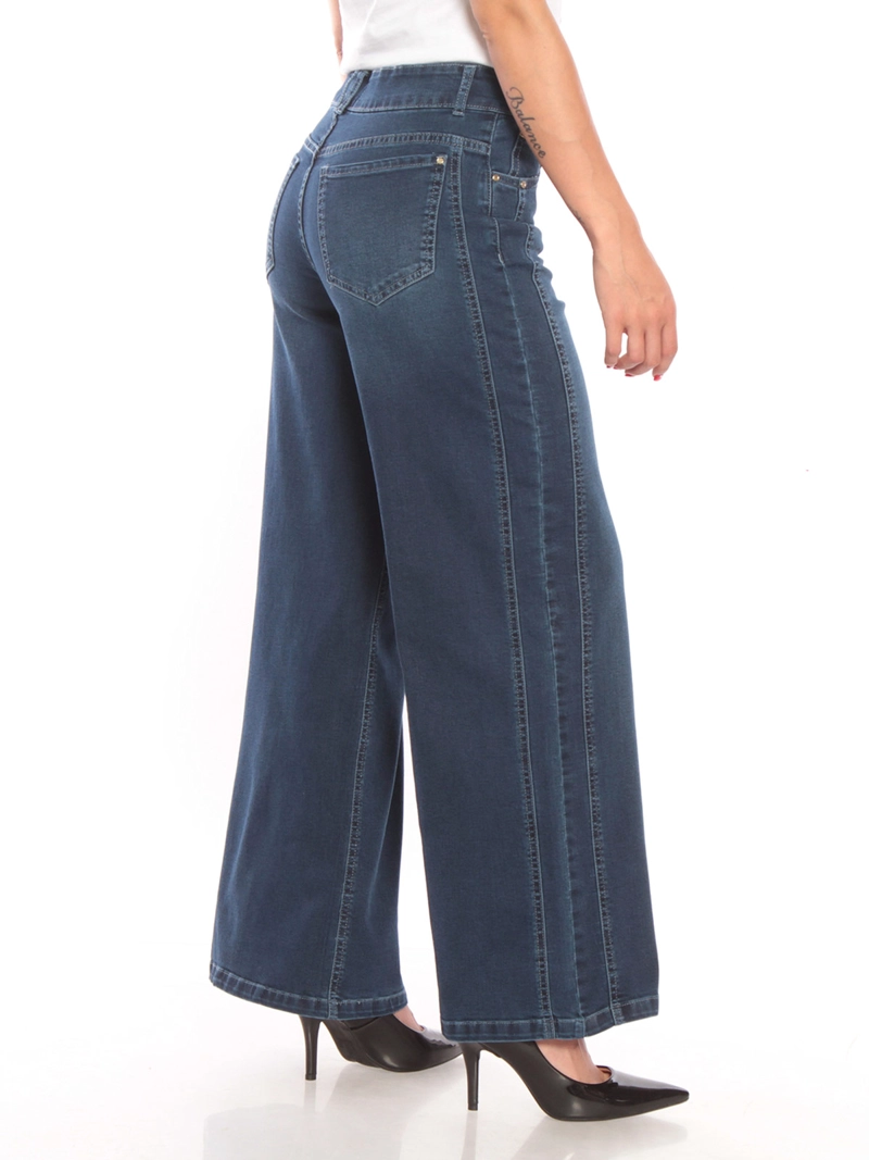 JEANS MUJER WADOS ALGODÓN WIDELEG TIRO ALTO - 4