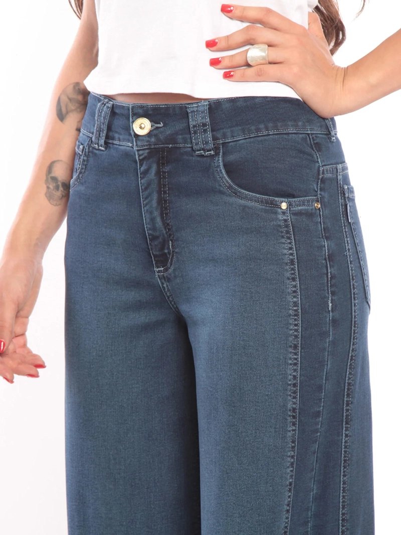 JEANS MUJER WADOS ALGODÓN WIDELEG TIRO ALTO - 5