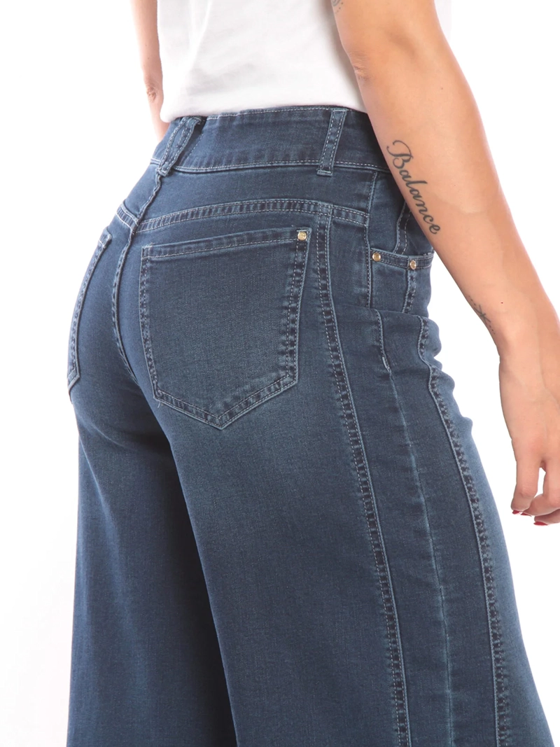 JEANS MUJER WADOS ALGODÓN WIDELEG TIRO ALTO - 6