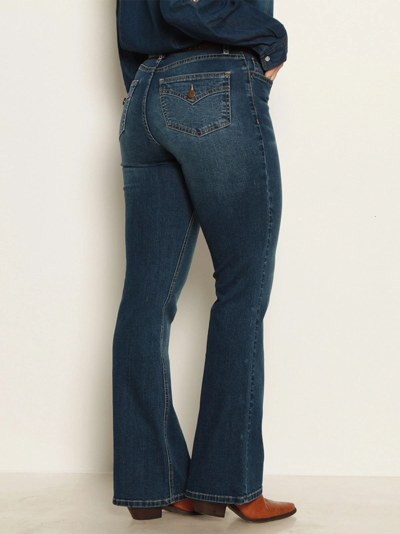 JEANS MUJER WADOS ALGODÓN RECTO TIRO MEDIO - 4