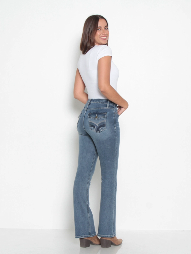 JEANS MUJER WADOS RECTO TIRO MEDIO - 3