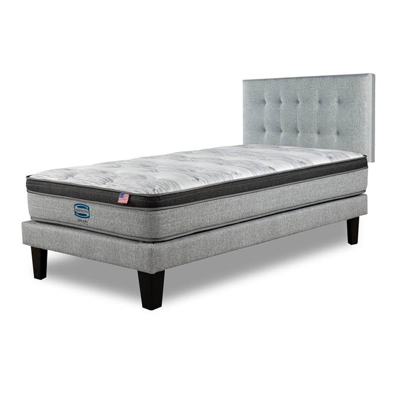CAMA EUROPEA SIMMONS DREAMER PLUS 1.5 PLAZAS + RESPALDO URBAN PLATA - 2
