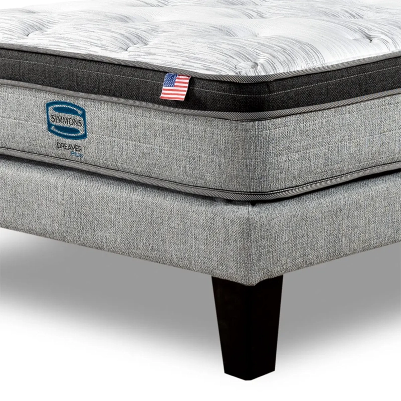 CAMA EUROPEA SIMMONS DREAMER PLUS 1.5 PLAZAS + RESPALDO URBAN PLATA - 3
