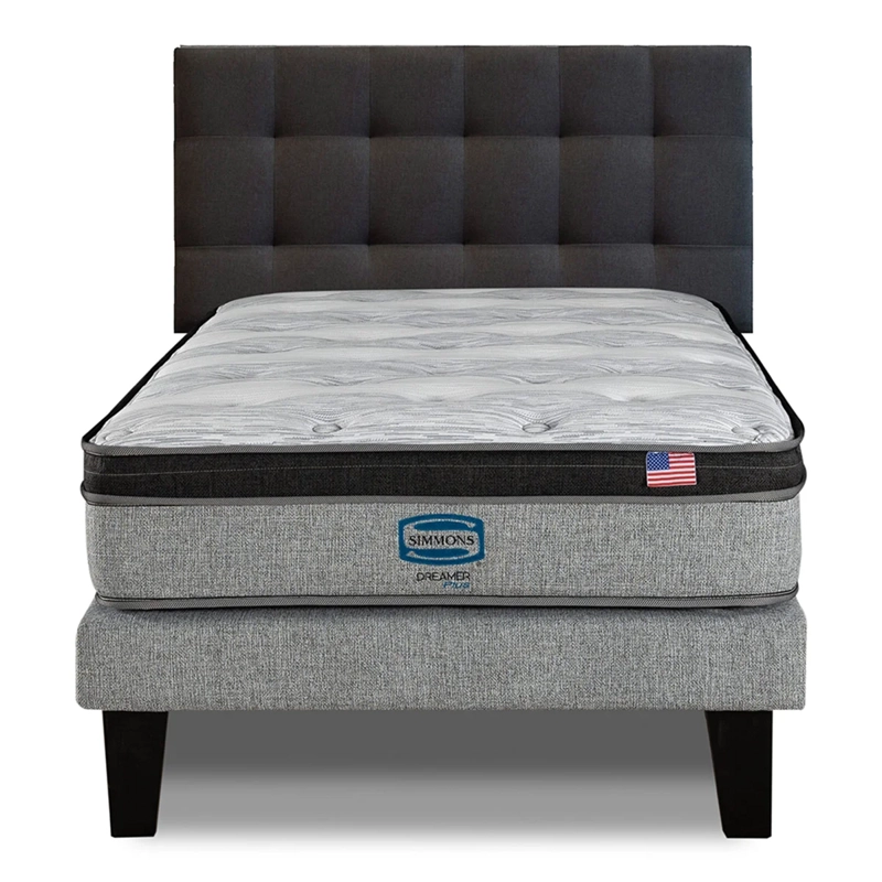 CAMA EUROPEA SIMMONS DREAMER PLUS 1.5 PLAZAS + RESPALDO URBAN MARENGO - 1