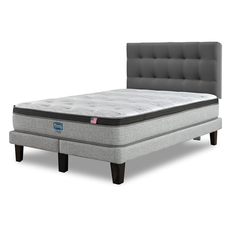 CAMA EUROPEA SIMMONS DREAMER PLUS 2 PLAZAS + RESPALDO URBAN GRIS - 2