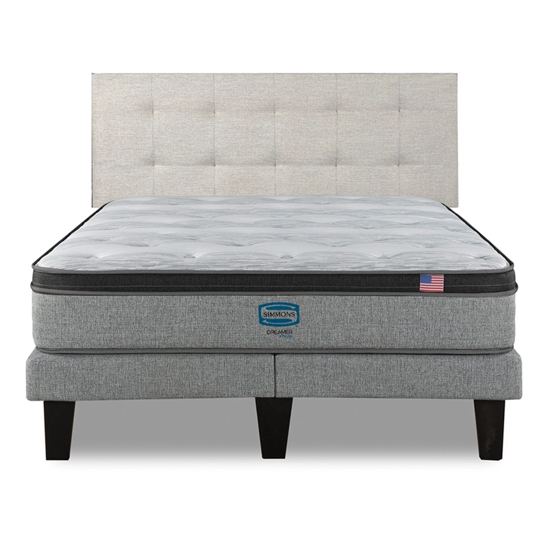 CAMA EUROPEA SIMMONS DREAMER PLUS 2 PLAZAS + RESPALDO URBAN ARENA - 1