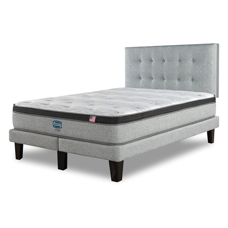 CAMA EUROPEA SIMMONS DREAMER PLUS 2 PLAZAS + RESPALDO URBAN PLATA - 2