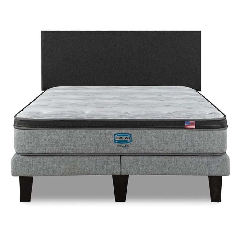 CAMA EUROPEA SIMMONS DREAMER PLUS 2 PLAZAS + RESPALDO PRAGA MARENGO - 1