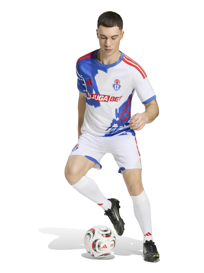 SHORT FÚTBOL HOMBRE ADIDAS UNIVERSIDAD DE CHILE 26 VISITA BLANCO - 3