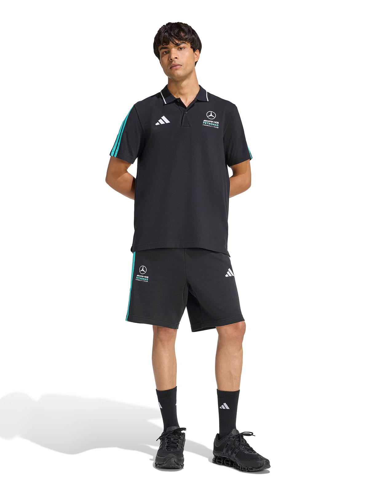 POLERA HOMBRE ADIDAS CON CUELLO MANGA CORTA MERCEDES - 6