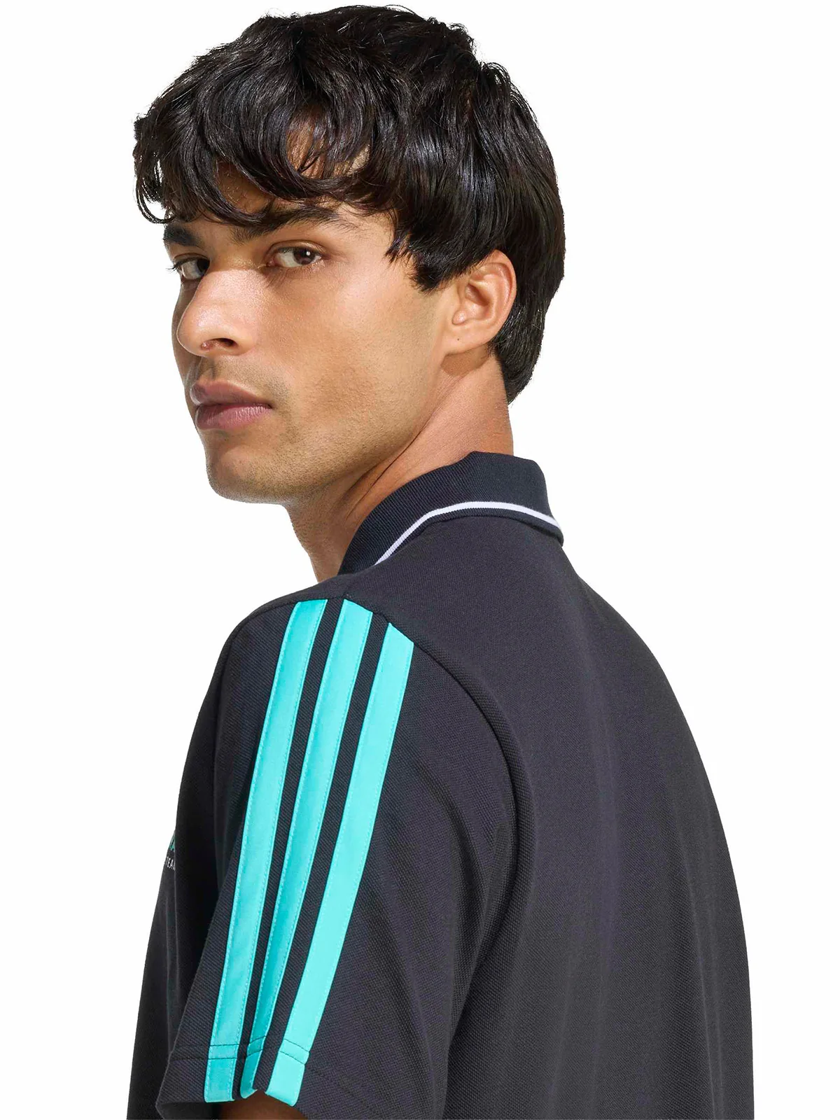 POLERA HOMBRE ADIDAS CON CUELLO MANGA CORTA MERCEDES - 4